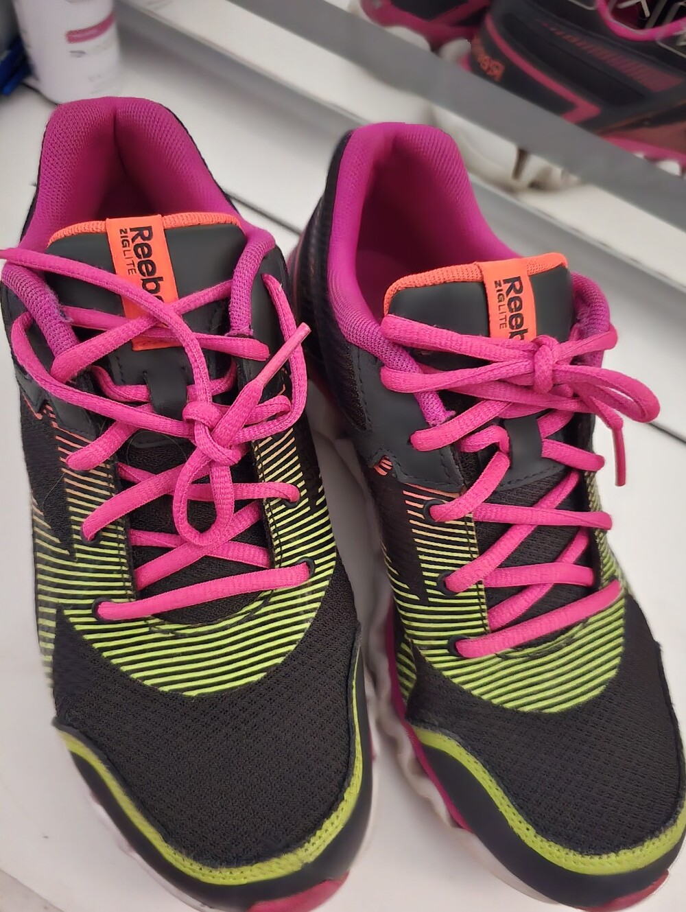 Reebok Kids Black, Pink & Lime Athletic Sneakers
